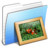Aqua Stripped Folder Pictures Icon